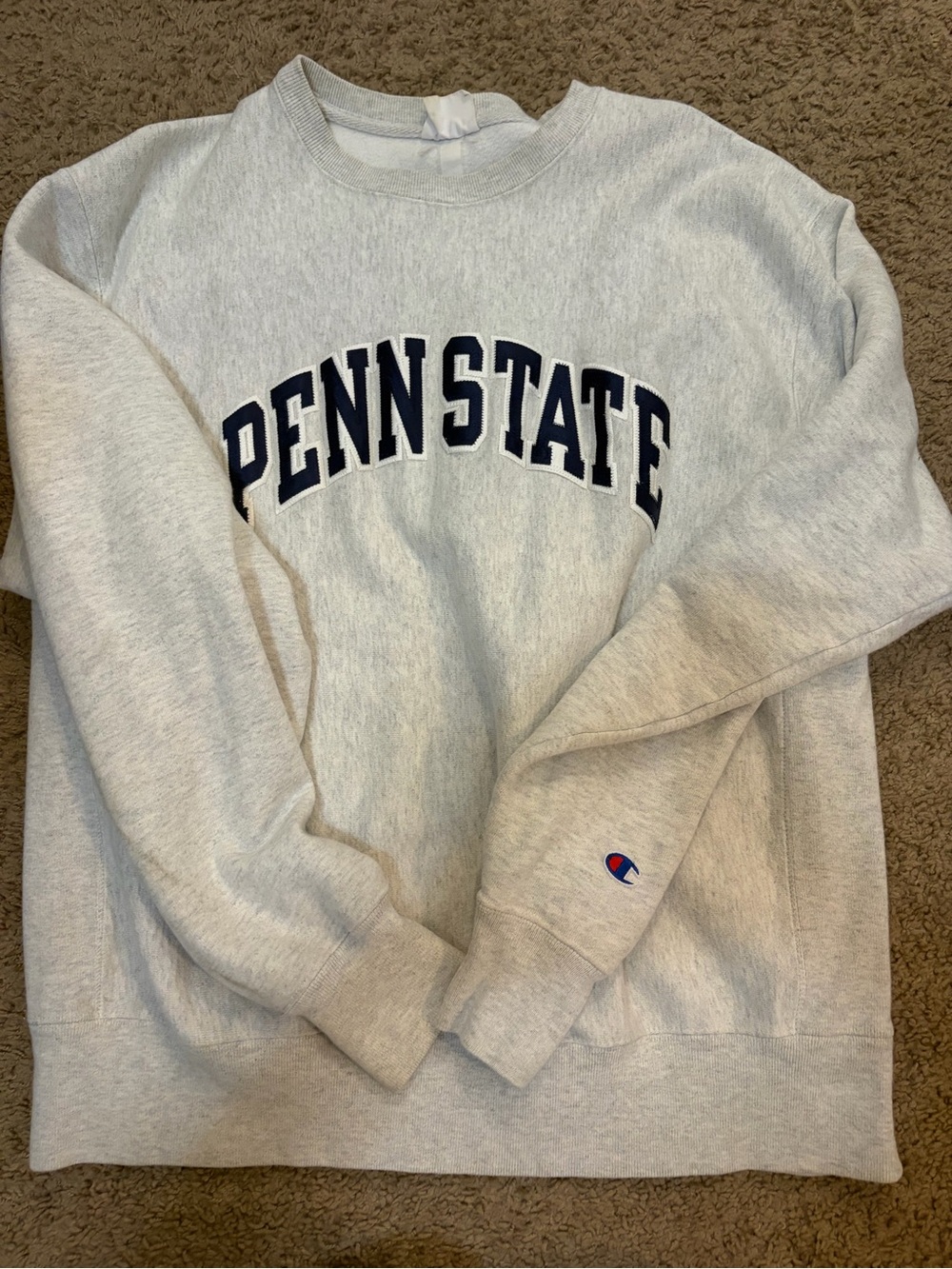 Champion Light Gray Penn State Crewneck Sweatshirt